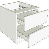 Medium Height 2 Drawer chest – 640mm high (Suits 2 x 265 Drawers) – 480mm Deep (498mm with Drawers)