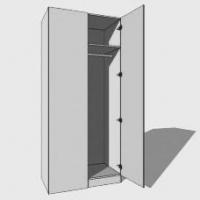 Corner Blank Wardrobe Single Hanging - 2260mm High (Suits a 2155mm High Door) - 600mm Deep (618mm With  Door)