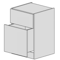 Medium Height 2 Drawer chest – 640mm high (Suits 1 x 355mm Drawer 1 x 175mm Drawer) – 480mm Deep (498mm with Drawers)