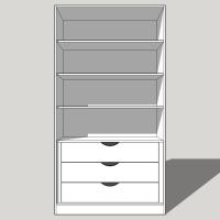 Double Wardrobe Shelved With an Internal 3 Drawer Chest 2260mm High (Suits a 2155mm High Door) 600mm Deep (618mm with Door)