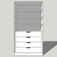 Double Wardrobe Shelved With an Internal 4 Drawer Chest 2260mm High (Suits 2 x 2155mm High Doors) 600mm Deep (618mm with Door)