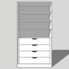 Double Wardrobe Shelved With an Internal 4 Drawer Chest 2260mm High (Suits 2 x 2155mm High Doors) 600mm Deep (618mm with Door)