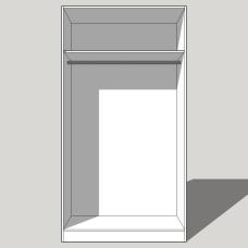 Double Wardrobe Single Hanging - 2260mm High (Suits 2 x 2155mm High Doors) - 600mm Deep (618mm With  Door)
