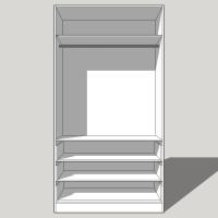 Double Linen Press (Combination Robe) Single Hanging 3 Drawer - 2260mm High (Suits 2 x 1495mm High Doors & 3 x 215 High Drawers) - 600mm Deep (618mm With  Door)
