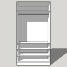 Double Linen Press (Combination Robe) Single Hanging 3 Drawer - 2260mm High (Suits 2 x 1495mm High Doors & 3 x 215 High Drawers) - 600mm Deep (618mm With  Door)