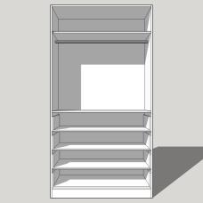 Double Linen Press (Combination Robe) Single Hanging 4 Drawer - 2260mm High (Suits 2 x 1275mm High Doors & 4 x 215 High Drawers) - 600mm Deep (618mm With  Door)