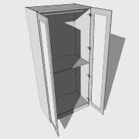 Double Door Wardrobe Double Hanging Mirrored - 2260mm High (Suits 2 x 2155mm High Full Mirrored Doors) - 600mm Deep (618mm With  Door)