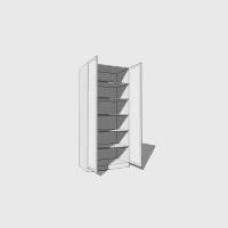 Double Wardrobe Fully Shelved Mirrored - 2260mm High (Suits 2 x 2155mm High Full Mirrored Doors) - 600mm Deep (618mm With Door)