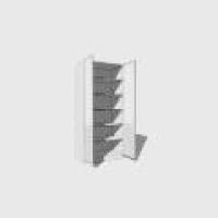 Double Wardrobe Fully Shelved Mirrored - 2260mm High (Suits 2 x 2155mm High Half Mirrored Doors) - 600mm Deep (618mm With Door)