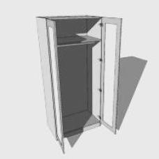 Double Wardrobe Double Hanging Mirrored - 2260mm High (Suits 2 x 2155mm High Full Mirrored Doors) - 600mm Deep (618mm With  Door)