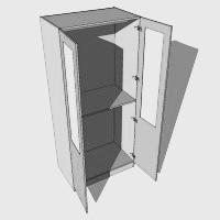 Double Wardrobe Double Hanging Mirrored - 2260mm High (Suits 2 x 2155mm High Mirrored Doors) - 600mm Deep (618mm With  Door)