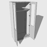 Double Wardrobe Single Hanging Mirrored - 2260mm High (Suits 2 x 2155mm High Mirrored Doors) - 600mm Deep (618mm With Door)