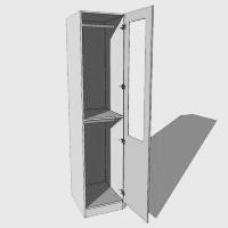 Single Wardrobe Double Hanging  Mirrored - 2260mm High (Suits a 2155mm High Mirrored Door) - 600mm Deep (618mm With  Door)