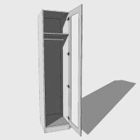 Single Wardrobe Single Hanging Mirrored - 2260mm High (Suits a 2155mm High Full Mirrored Door) - 600mm Deep (618mm With  Door)