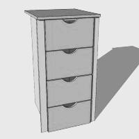 Internal 4 Drawer Chest– 890mm High (Complete with 4 x 215mm High Scooped Drawer Fronts) – 460mm Deep (478mm with Drawers)