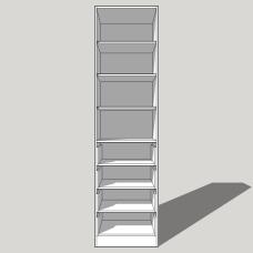 Single Linen Press (Combination Robe) Shelved 4 Drawer - 2260mm High (Suits 2 x 1275mm High Doors & 4 x 215 High Drawers) - 600mm Deep (618mm With  Door)