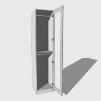 Single Wardrobe Double Hanging Mirrored - 2260mm High (Suits a 2155mm High Full Mirrored Door) - 600mm Deep (618mm With  Door)