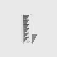 Single Wardrobe Fully Shelved Mirrored- 2260mm High (Suits a 2155mm High Full Mirrored Door) - 600mm Deep (618mm With Door)