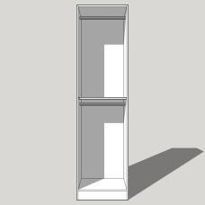 Single Wardrobe Double Hanging - 2260mm High (Suits a 2155mm High Door) - 600mm Deep (618mm With  Door)
