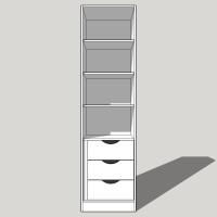 Single Wardrobe Shelved With Internal 3 Drawer Chest 2260mm High (Suits a 2155mm High Door) 600mm Deep (618mm with Door)