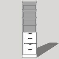 Single Wardrobe Shelved With Internal 4 Drawer Chest 2260mm High (Suits a 2155mm High Door) 600mm Deep (618mm with Door)