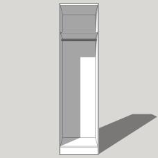 Single Wardrobe Single Hanging - 2260mm High (Suits a 2155mm High Door) - 600mm Deep (618mm With  Door)