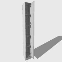 Single Splayed Wardrobe - Fully Shelved - 2260 High (Suits a 2155mm High Door) 590mm Deep (608mm inc Door)