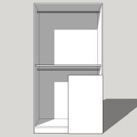 Corner Stable Blank Wardrobe Double Hanging - 2260mm High (Suits a 2155mm High Door & a 1245mm Stable Door) - 600mm Deep (618mm With  Door)