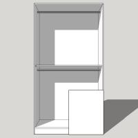 Corner Stable Blank Wardrobe Double Hanging - 2260mm High (Suits a 2155mm High Door & a 1495mm Stable Door) - 600mm Deep (618mm With  Door)