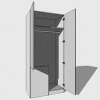 Corner Stable Blank Wardrobe Single Hanging - 2260mm High (Suits a 2155mm High Door & a 1495mm Stable Door) - 600mm Deep (618mm With  Door)