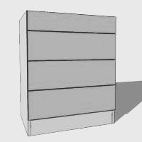 Standard Height 4 Drawer chest – 760mm high (Suits 4 x 160 Drawers) – 480mm Deep (498mm with Drawers)